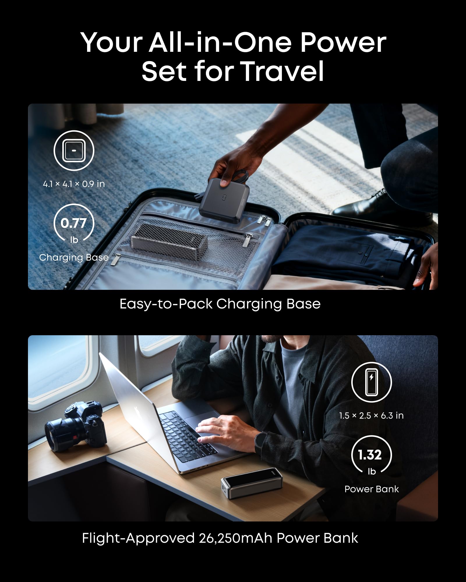 Anker Prime Power Bank e Base di Ricarica,26250 mAh,Caricatore Portatile da 300 W Max con Base per 6 Dispositivi, Ricarica Bidirezionale, Approvato da TSA,Ctrl Tramite App,MacBook,iPhone17/16 Serie
