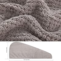 Vista 51 de Pack de 2 toallas para cabeza M-bestl, toalla para secar la cabeza con botones, toalla para el pelo de microfibra