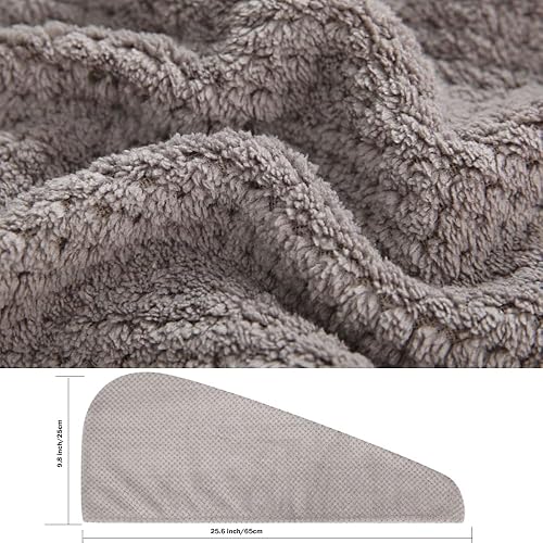 Miniatura 3 de M-bestl Paquete de 2 toallas de microfibra absorbente para el cabello, toalla de secado de cabello antiencrespamiento con botón para secar el