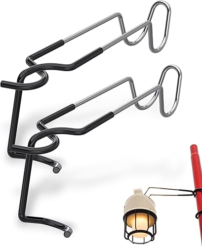 NACETURE Soporte para farol, poste de luz de campamento, soporte de linterna de campamento resistente, accesorios de campamento, gancho para poste