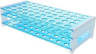 UTHCLO Andamio De Recolección De Tubos De Ensayo Soporte De Tubo De Ensayo Estante De Tubo De Ensayo Almacenamiento Claro Soporte Para De Laboratorio Azul Ciencia Pd