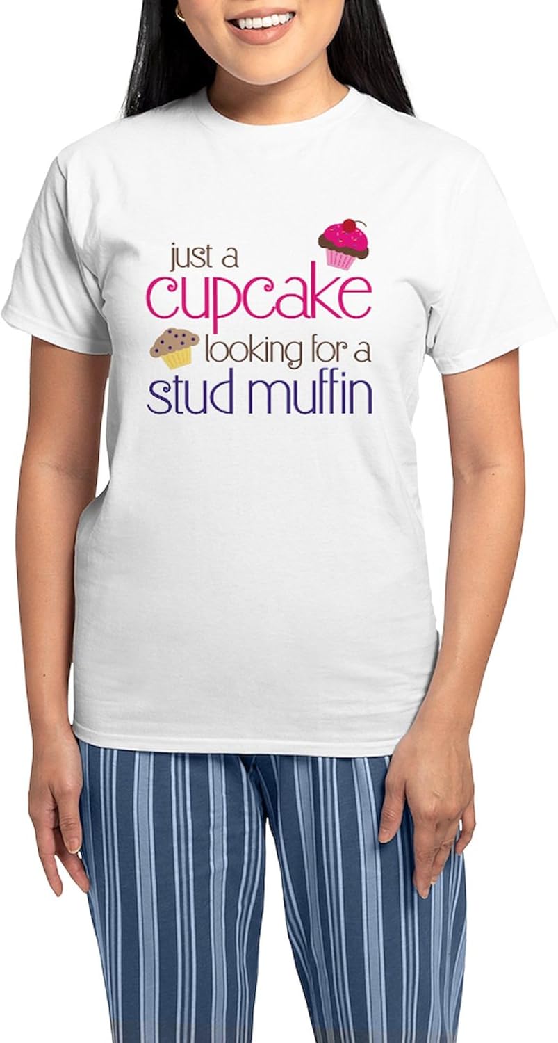 CafePress Cupcake Looking Pajamas Women's Novelty Cotton Pajama Set, Comfortable PJ Sleepwear