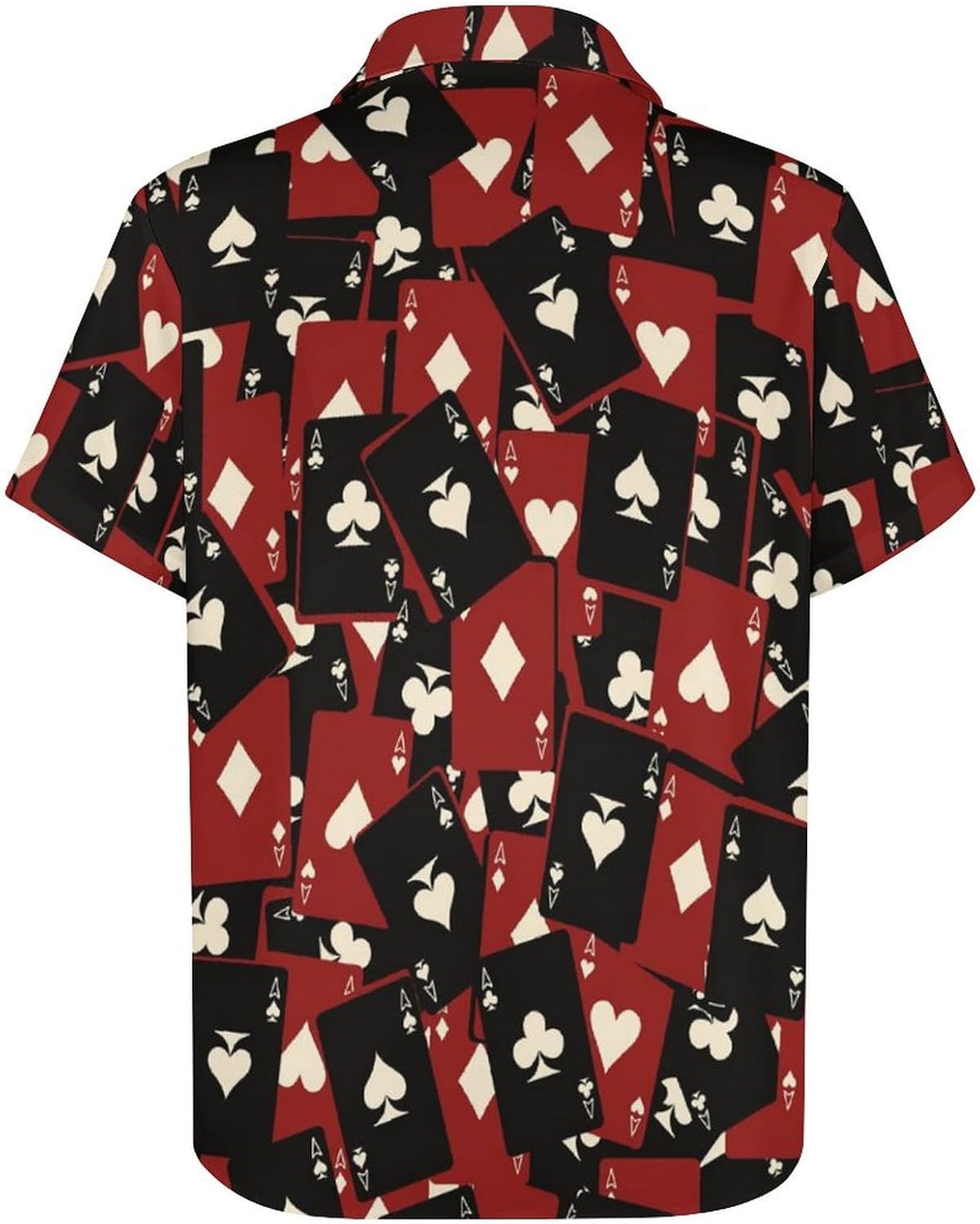 Men's Casual Button Down Shirt Poker Printed Shirts Beach Short Sleeve Hawaiian Shirts for Men - Image 4