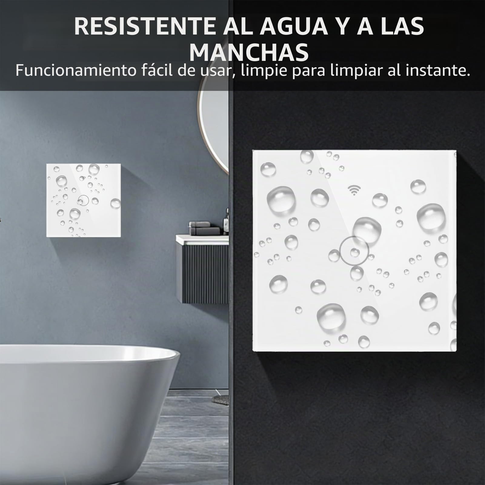 Interruptor Inteligente WIFI Interruptor Tactil luz pared 1 Gang Interruptor Pared WIFI Compatible con Alexa,Tuya y Smart Life Smart, Interruptor Lampara Smart Interruptor Lampara Pared Tactil Vidrio