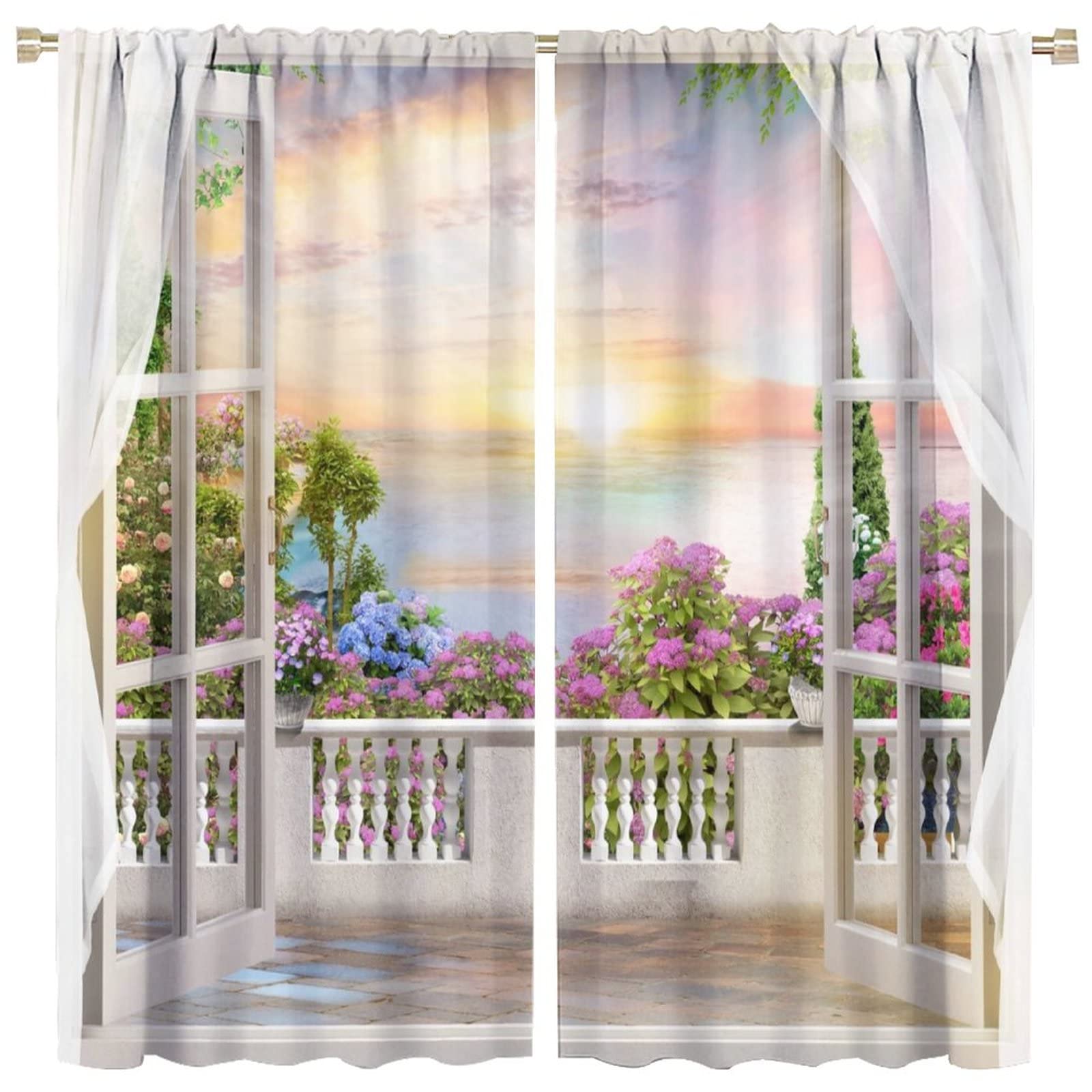 Wildlife Fox Forest Blackout Curtains – Thermal Insulated, Rod Pocket, Vintage Nature Landscape Drapes For Bedroom & Living Room