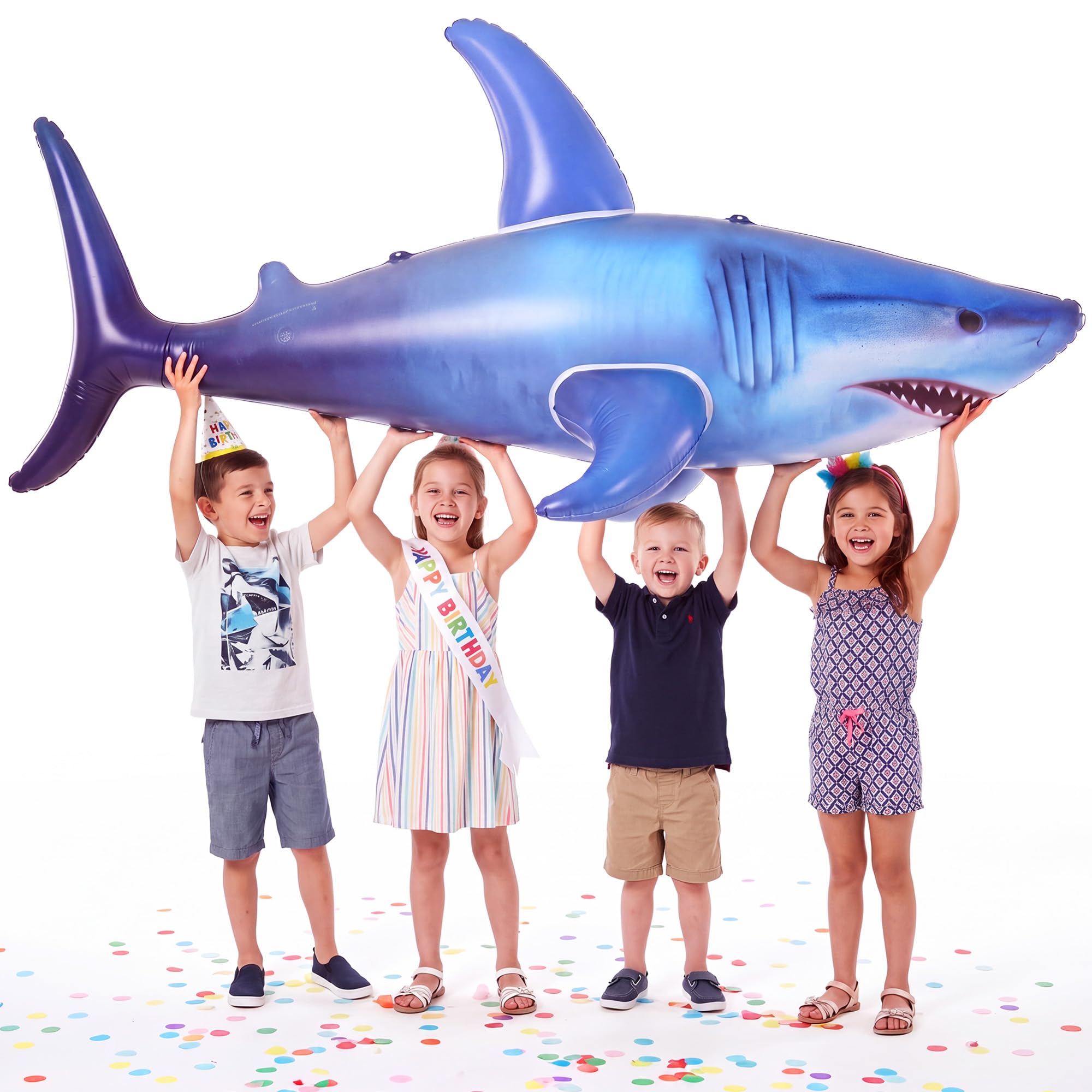 Photo 1 of 75-Inch Giant Inflatable Shark Pool Toy Float for Kids, Teens & Adults