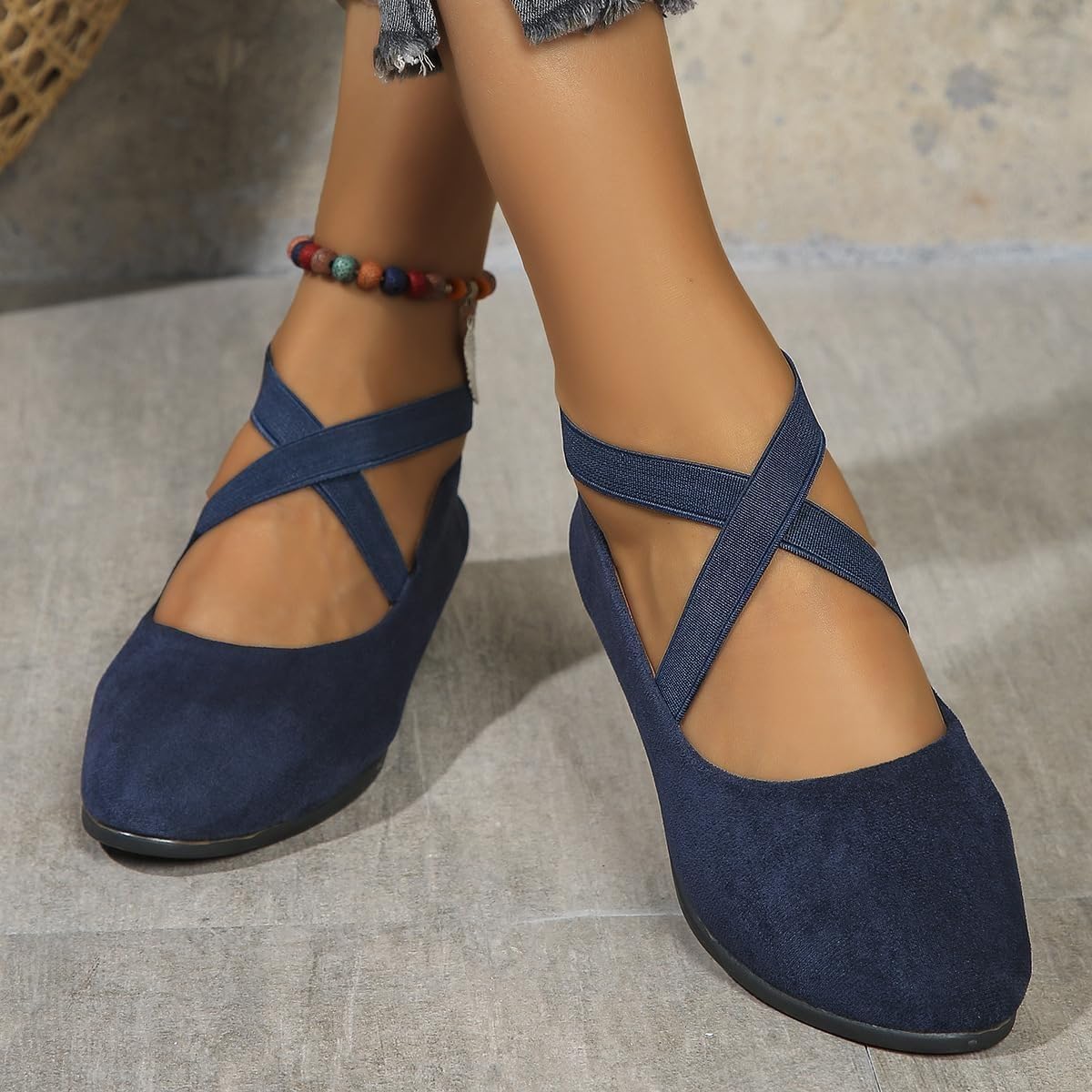 Chaussures compensées confortables à enfiler pour femme - Légères et antidérapantes - Talons bas compensés - Ballerines de travail décontractées