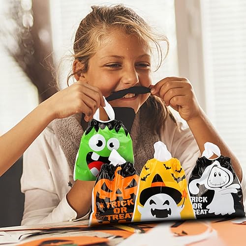 Miniatura 5 de CCINEE 48 bolsas de golosinas de Halloween con cordón, bolsas de dulces para niños para fiestas