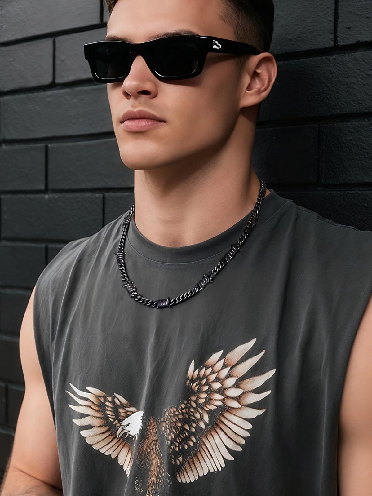 ChainsHouse Alambre Pinchos Collar para Hombre Mujer Estilo Rock Gótico Hip Hop Punk, 41-46 - 51-56 CM Largo, Regalo Joyería Estilosa