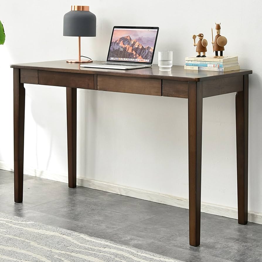 Amazon | 47インチ無垢材デスクモダン家具シンプルデスクワーク