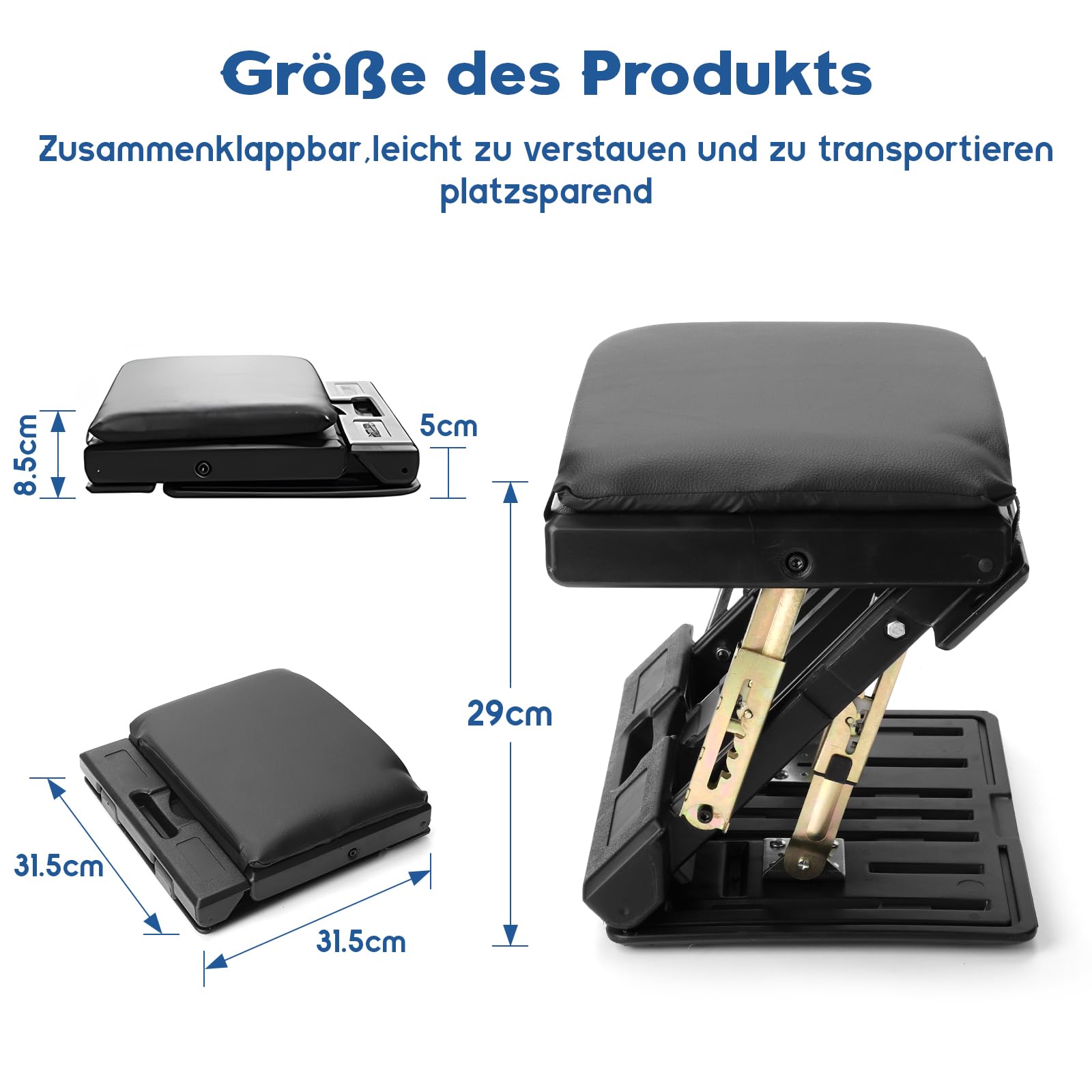 MYOYAY Fußstütze Schreibtisch, Einstellbar Fußhocker 4 Höhenverstellbar mit Massage und Weichem, Ergonomischer Rutschfest Fußstützen für Büro Auto Zuhause Reise