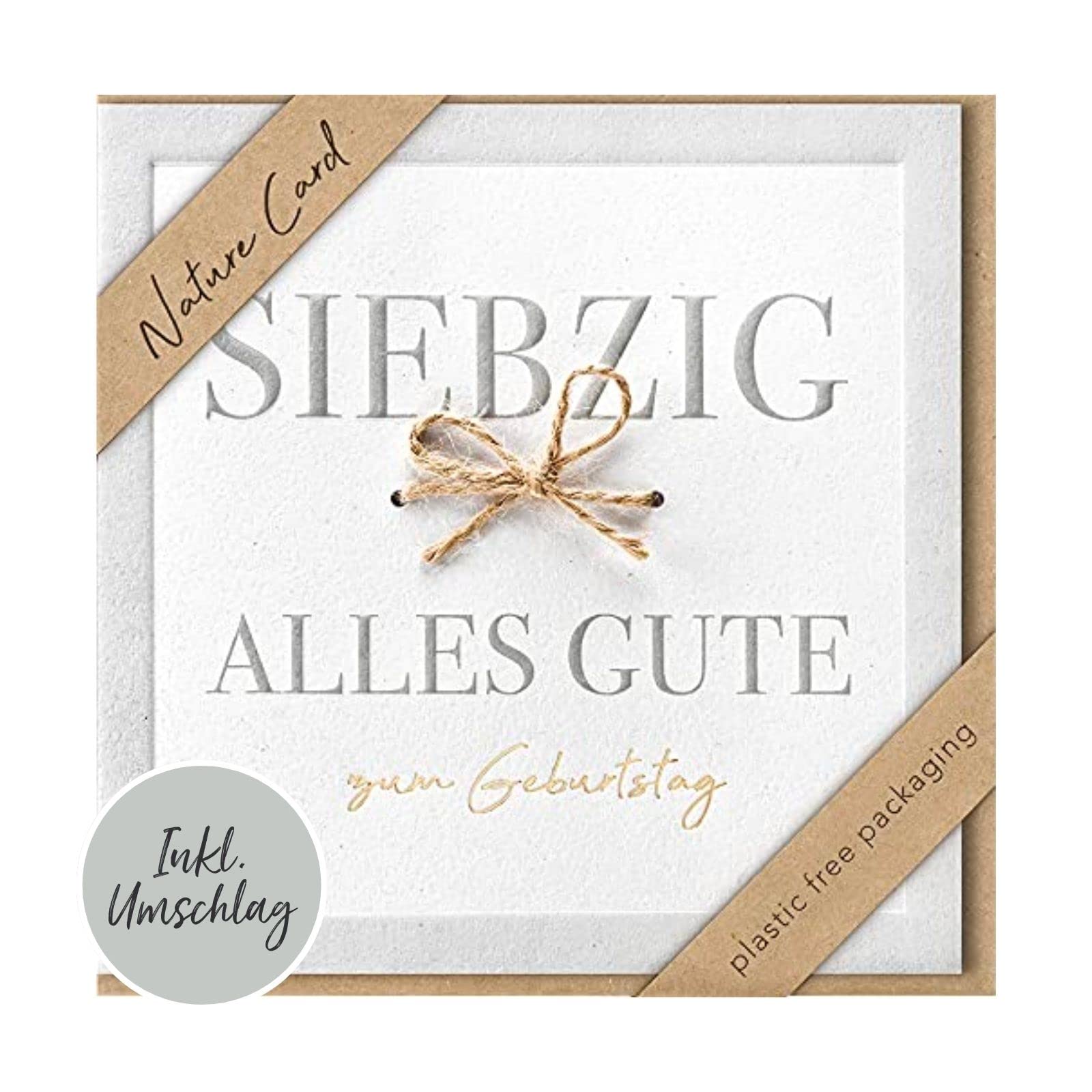 bsb - 70th Birthday Card - Nature Card - Sustainable Birthday Cards - Birthday Cards with Envelope - Birthday Card Women & Men - Greeting Card 15.5 x 15.5 cm