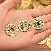 Vista 5 de ELLZK 36 sobres chinos rojos de la suerte, sobres de dinero de la suerte 2026, sobre pequeño y 50 piezas de monedas chinas de Feng Shui, moneda