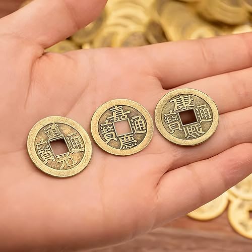 Miniatura 5 de ELLZK 36 sobres chinos rojos de la suerte, sobres de dinero de la suerte 2026, sobre pequeño y 50 piezas de monedas chinas de Feng Shui, moneda