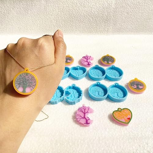 Miniatura 4 de Resin Earring Mold Silicone Epoxy Molds Heart Round Pendant Keychain Molds Ornament DIY Craft Jewelry Earring Molds