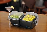 Vista 5 de San Jamar Soporte para condimentos con tapa de cúpula para cocina, bar y restaurantes, plástico, 2 cuartos de galón, color negro