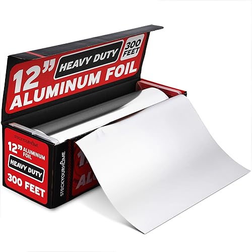 Miniatura 8 de Stock Your Home Rollo de papel de aluminio resistente, 1000 pies x 12 pulgadas de ancho, rollos de papel de aluminio antiadherente, papel de