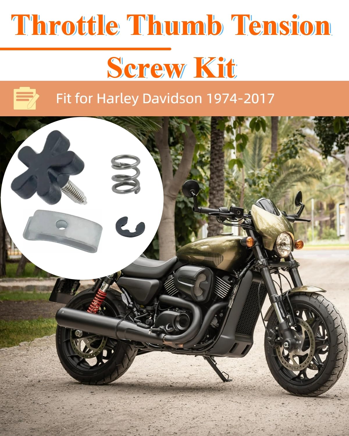 SOPRPTO Throttle Thumb Tension Screw Kit Replace 56397-74C 56402-83A 56394-74 11155 Fit For Harley Davidson 1974-Later - View #5
