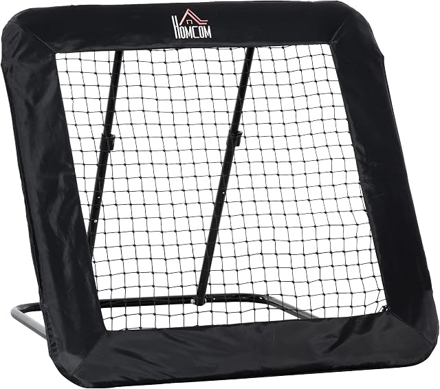 HOMCOM Foldable Football Training Net, Adjustable Angle Training Rebounder Net, Target Goal