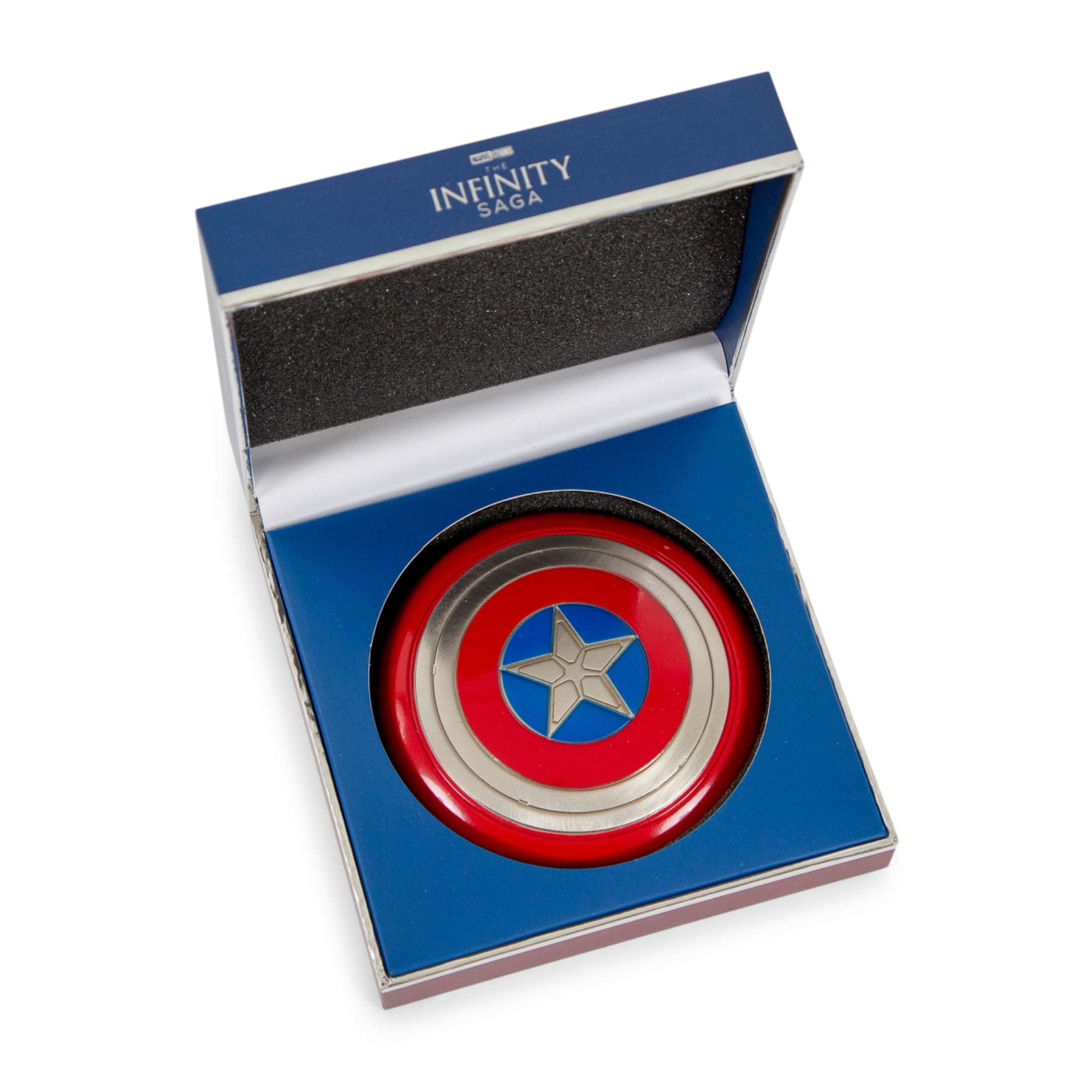 Amazon.com: CAPTAIN AMERICA Marvel Studios 4 吋盾牌道具複製品|  可動公仔雕像、桌面玩具配件、家庭辦公室裝飾| 復仇者聯盟無限傳奇收藏品: 玩具和遊戲