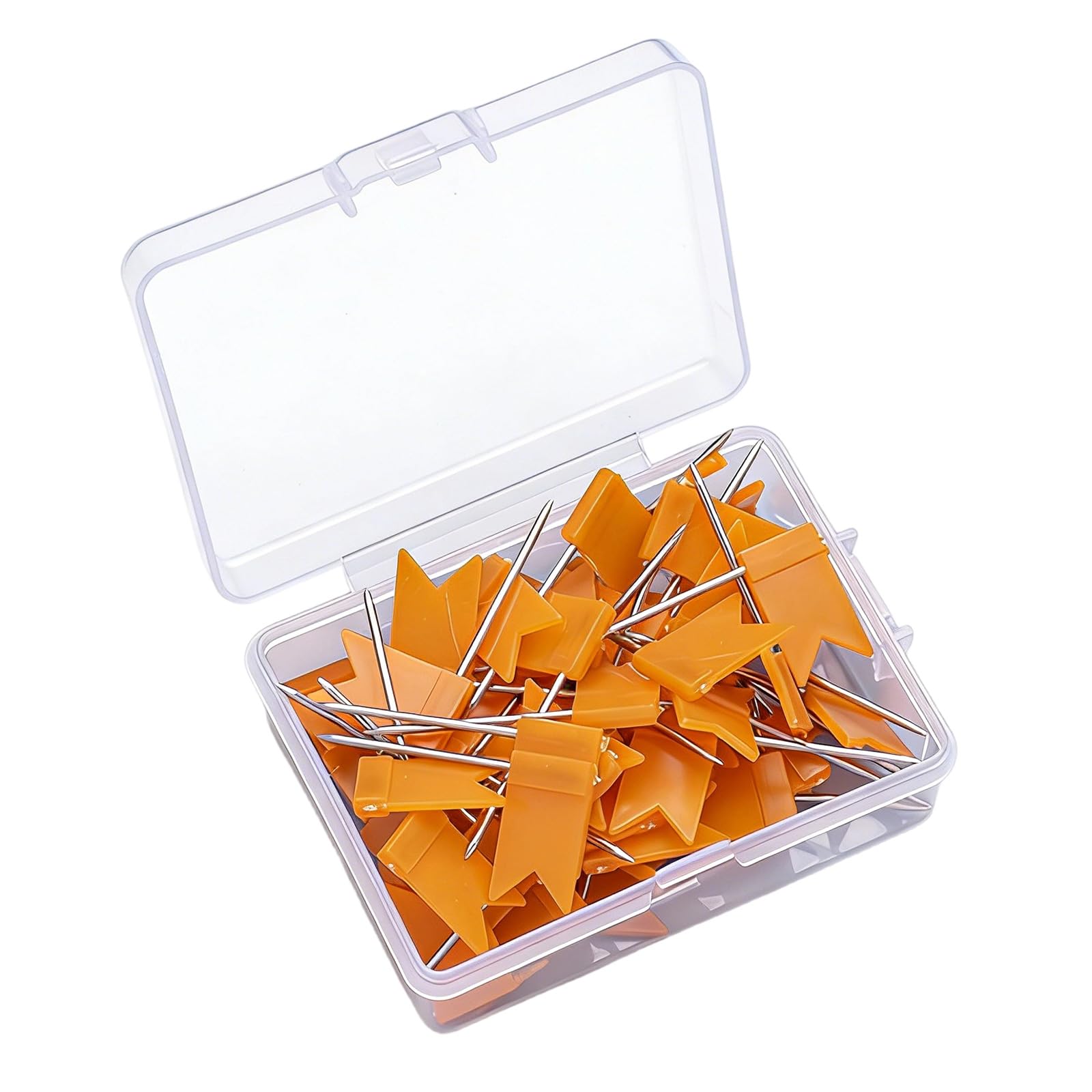 of 100 Colorful Flag Shaped Push Pins Set Assorted Color Thumbtacks for Wall Maps Cork Boards and Offices Displays Flag Pins Push