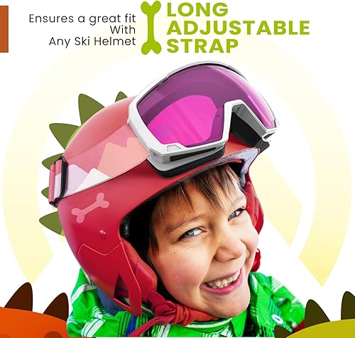 Miniatura 2 de OutdoorMaster - Lentes de esquí para niños lentes de snowboard para niños con protección UV 100 esférica para niños y niñas
