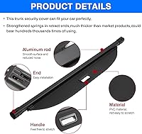 Vista 6 de Powerty Cubierta de Carga para Accesorios Kia Sportage 2023-2025 2026, Textura de Lona Cubierta Retráctil para Maletero Trasero de Carga de Equipaje