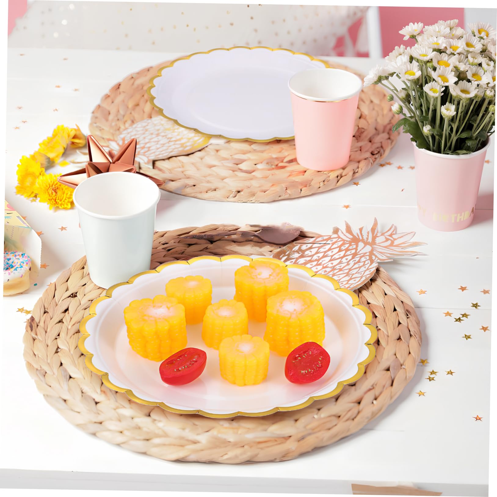 Amazon.co.jp: NAMOARLY 50個花柄 紙皿 使い捨て パーティー用品 食品