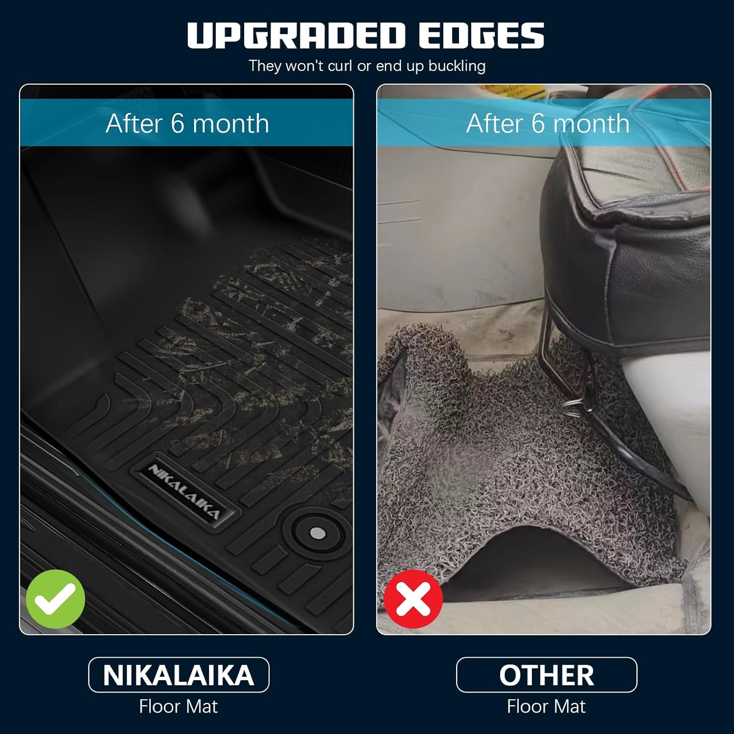 Floor Mats & Cargo Liner & Backrest Mat for 2021-2026 Chevrolet/Chevy Suburban/GMC Yukon XL 7 Seats All Weather Protection TPE Rubber Full Set Automotive Floor Liner Accessories (2nd Row Bucket Seats) - Image 5