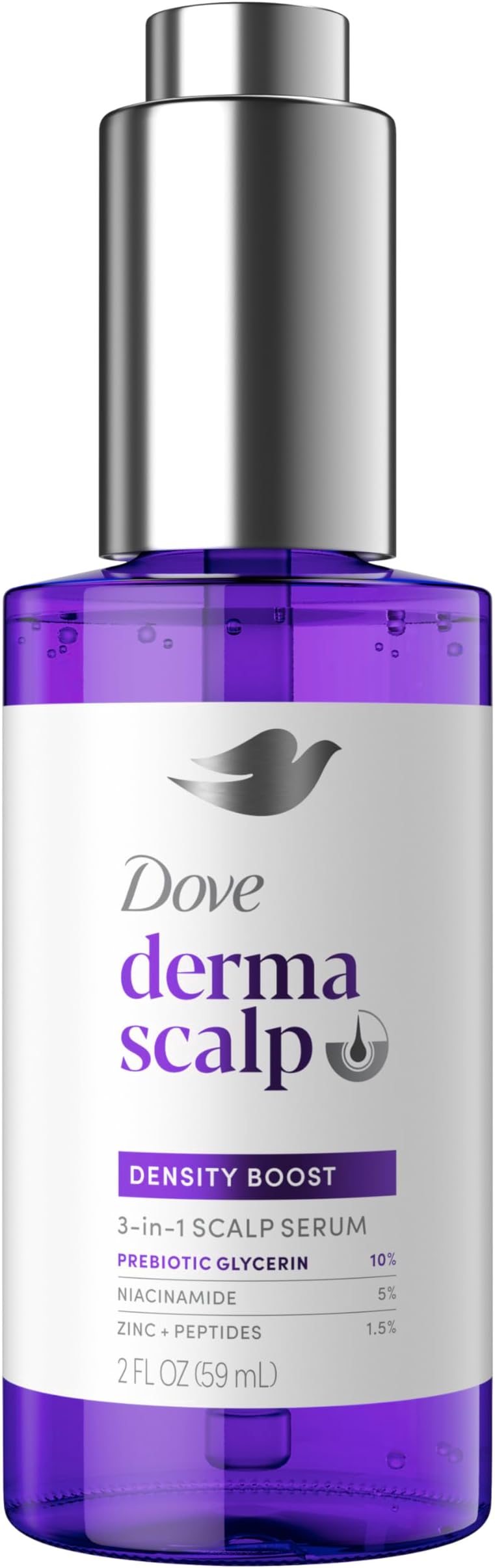 Derma Scalp Density Boost 3-in-1 Scalp Serum 1 ct With Prebiotic Glycerin, Zinc + Peptides, and Niacinamide For Breakage And Hair Thinning 2 oz