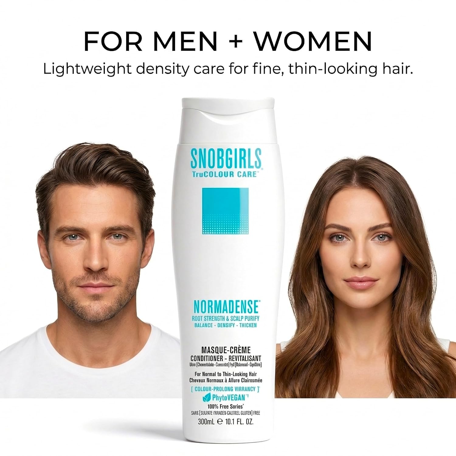 Biotin Conditioner for Fine, Thin Looking Hair – Lightweight Vegan Conditioner with Argan Oil, Niacinamide, Ceramides & Color Protection – SNOBGIRLS NORMADENSE 2 – 10.1 fl oz