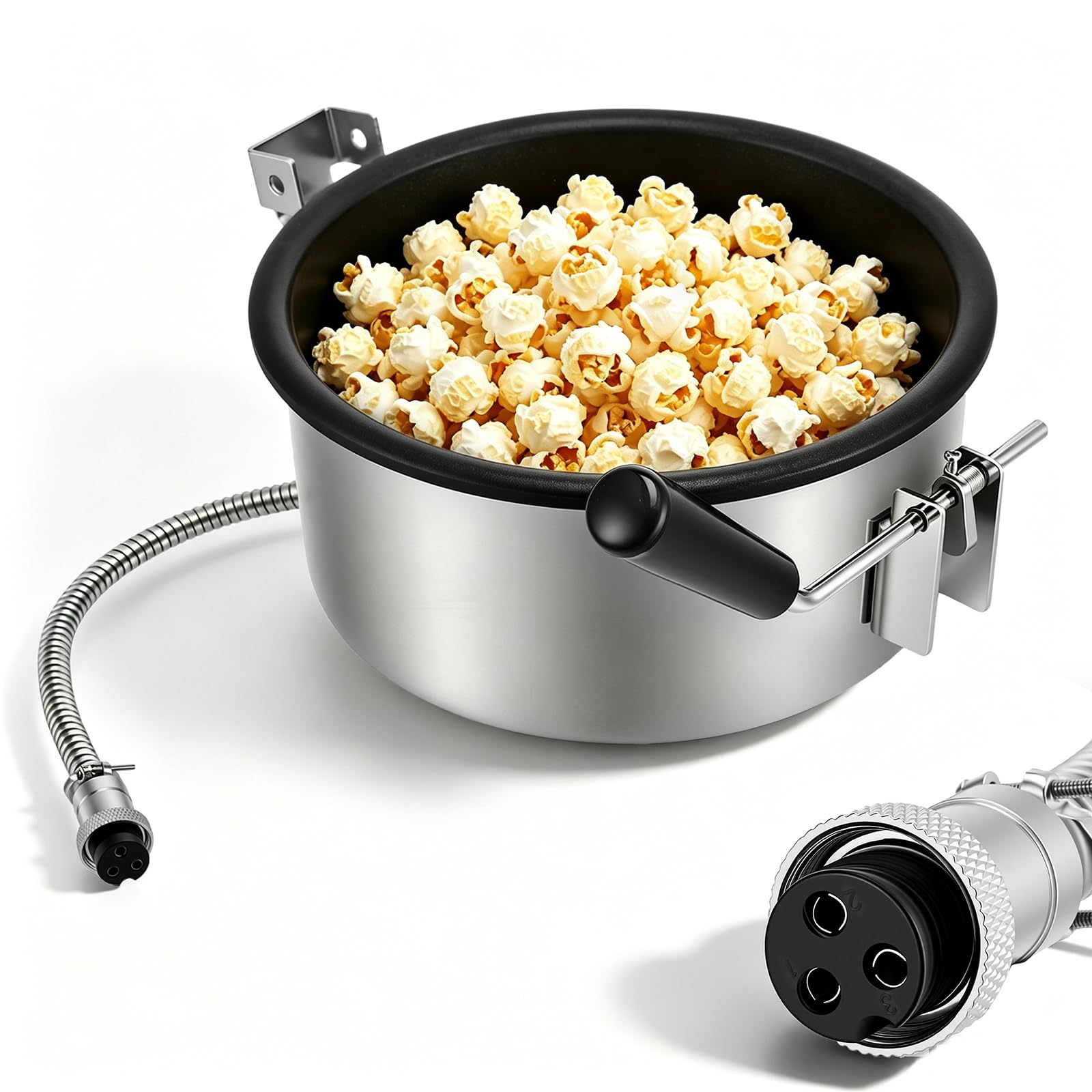 Pot à pop-corn avec 2 trous de 15 mm pour éviter le maïs brûlé ou mou