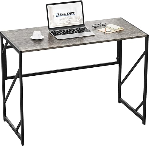 Miniatura 1 de Elephance Escritorio plegable para computadora de 40 pulgadas, no necesita montaje, plegable, pequeño escritorio de oficina en casa, escritorio de