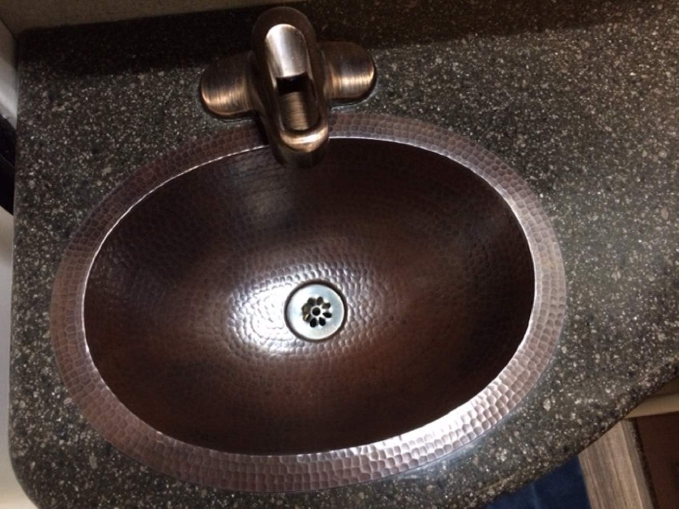 Simply Copper 16" Rustic Oval Copper Bathroom Sink Dual Mount Installation
