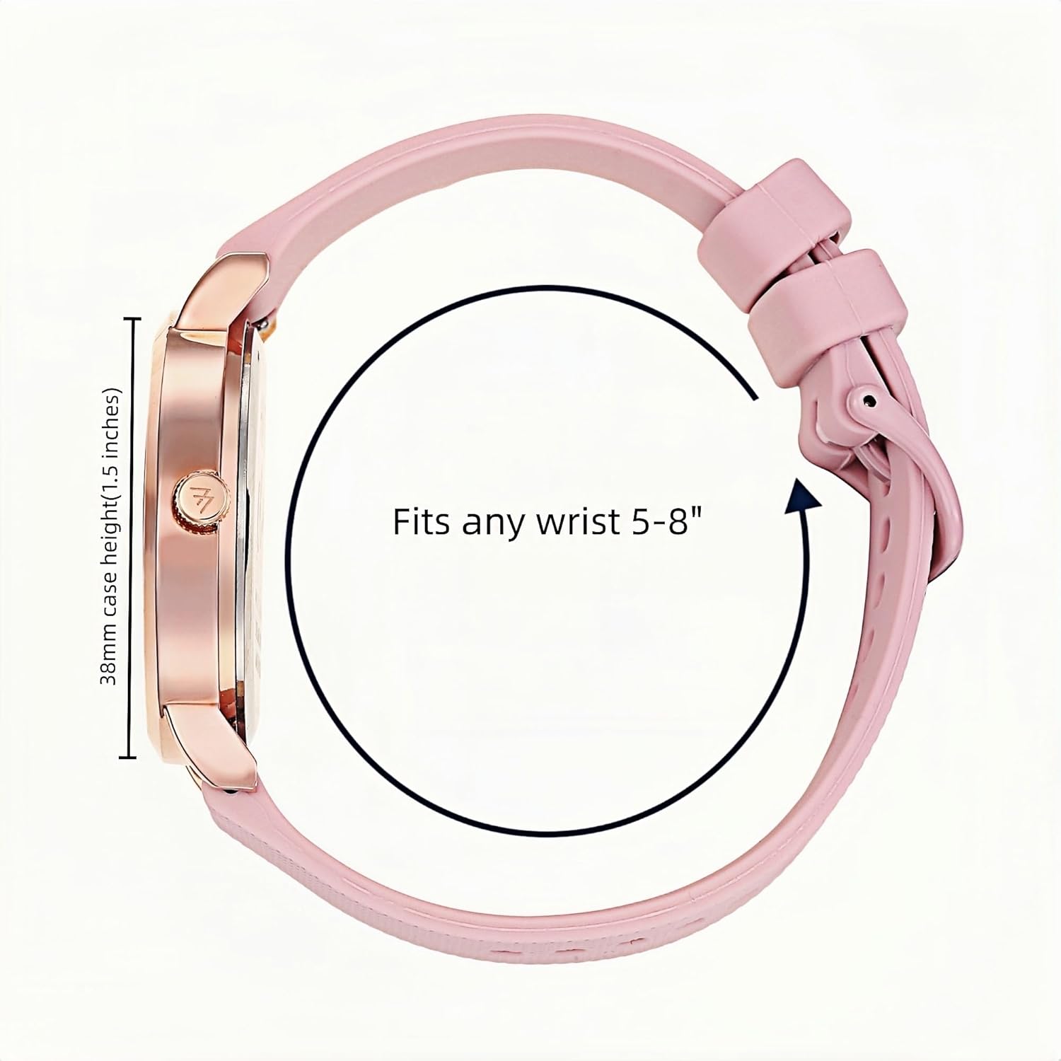 Wristology 2 Sizes Easy Change Band Numbers Watch Interchangeable Silicone Strap - Read Analog Face with Second Hand for Women, Men, Nurses, Teachers, Seniors, EMT Olivia - Image 2
