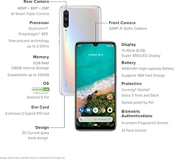 Xiaomi Mi A3 128GB ホワイトモデル Global-Version-Xiaomi-Mi-A3-6-