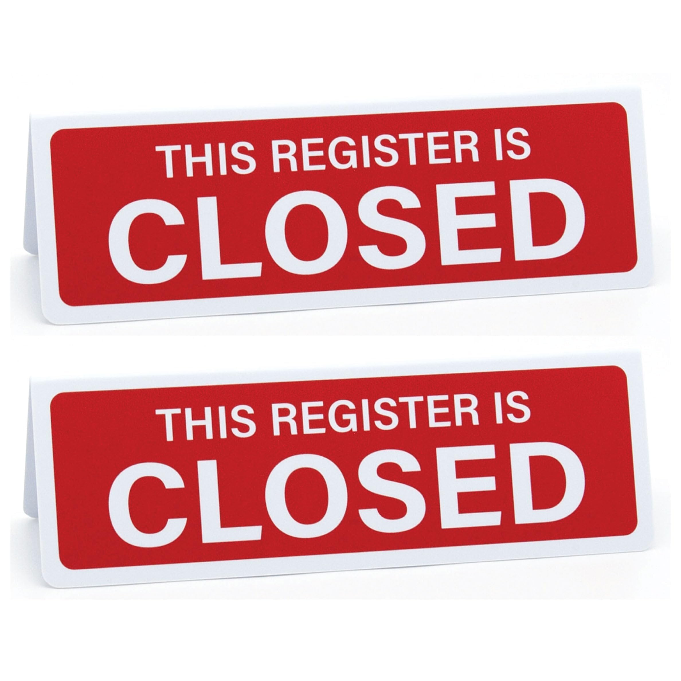 Amazon.com : 25pk Register Closed Signs, This Register Is Closed, Checkout  Lane Double-Sided Tents, Grocery, Retail, and C-Store Register Signs :  Office Products