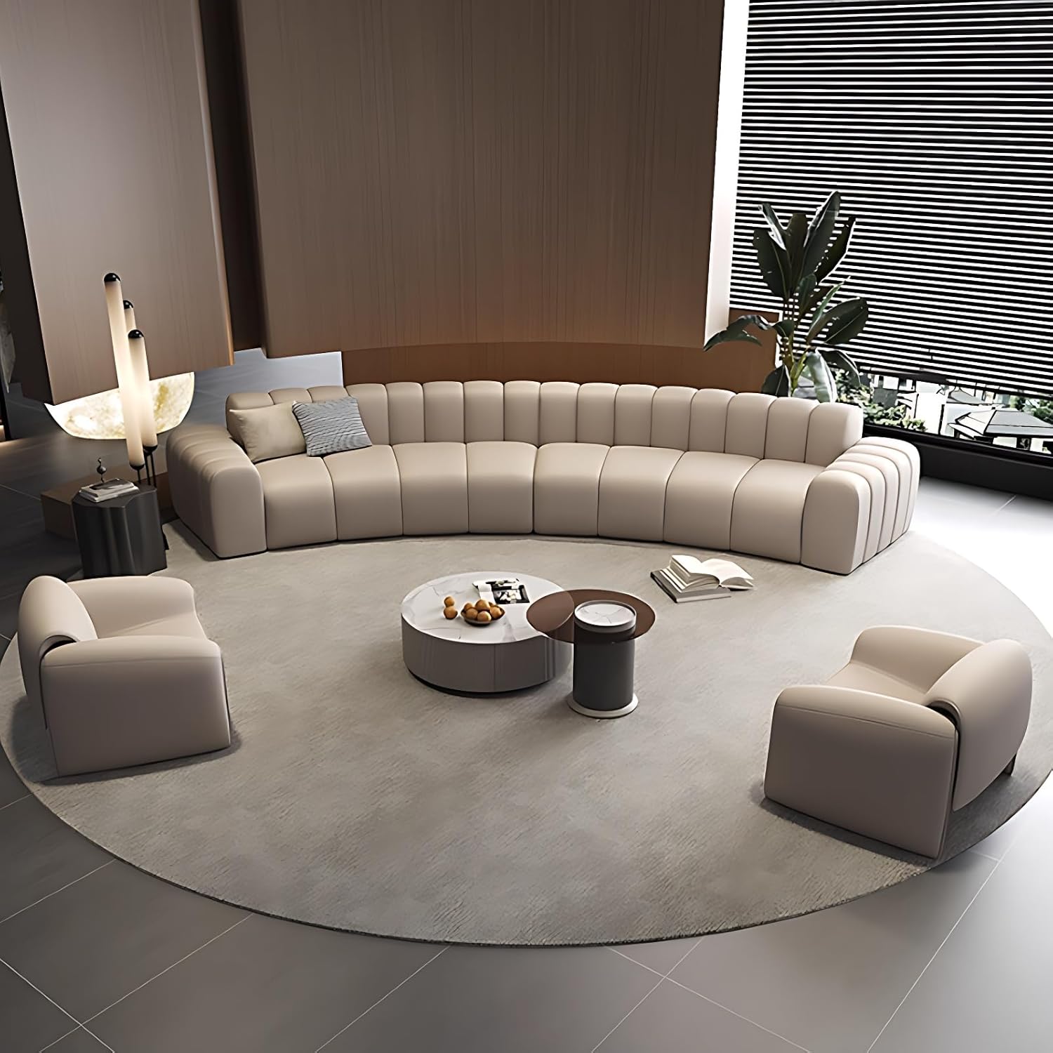 Curved Sectional Sofa Set – Luxury Sectional Couches with 2