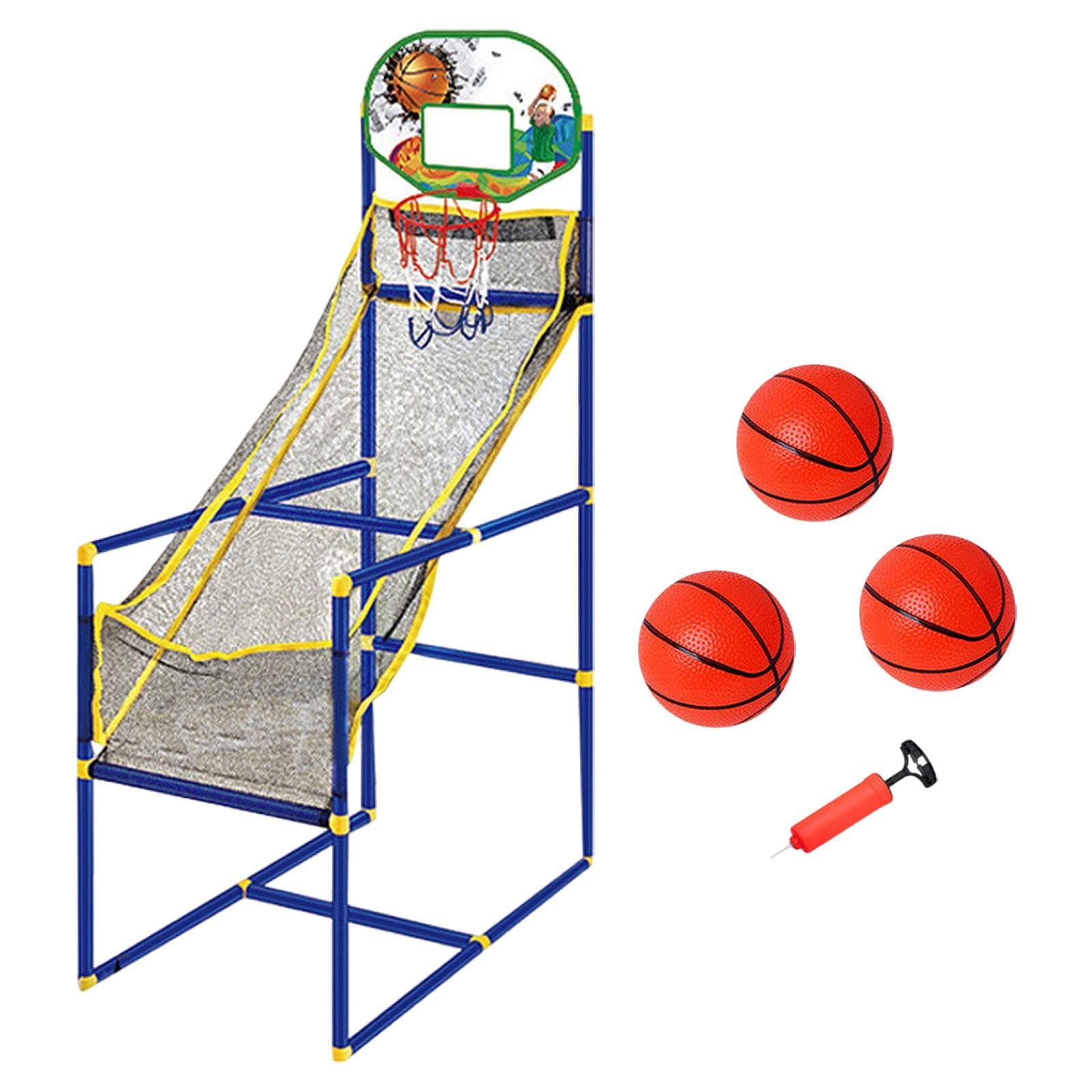 Harilla Kids Arcade Basketball Game Set Basketball Shooting Machine Kids Indoor Basketball Hoop Sport Play Kids Basket Goal with Balls and Hoop Adjustable Heights for Gift Age 3 4 5 6 7 8 Years