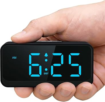 Battery Operated Small Alarm Clock Compact Cordless Design