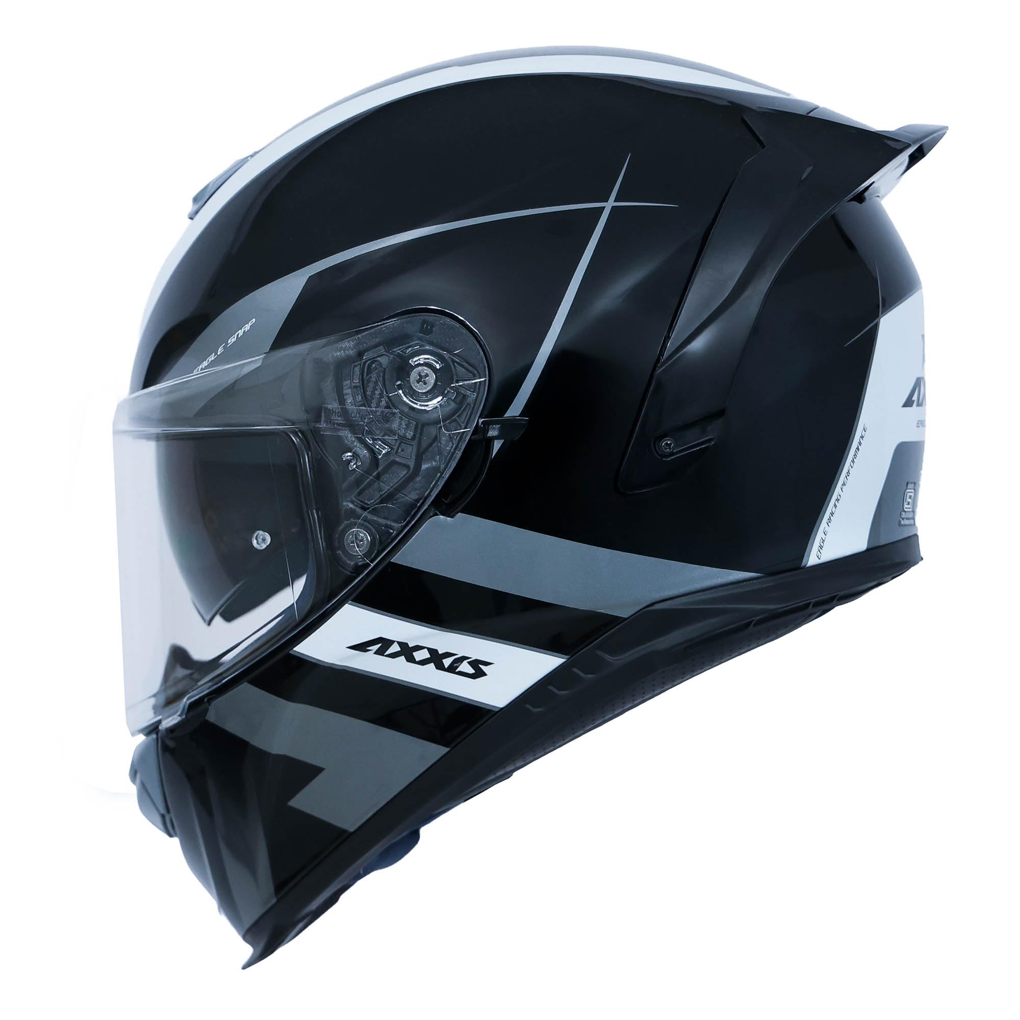 AXXIS Eagle SV Snap Full‑Face Helmet – DOT, ECE & ISI Certified | Dual Visor, Lightweight Polycarbonate Shell, Aerodynamic Vents, Micrometric Buckle-picture-36