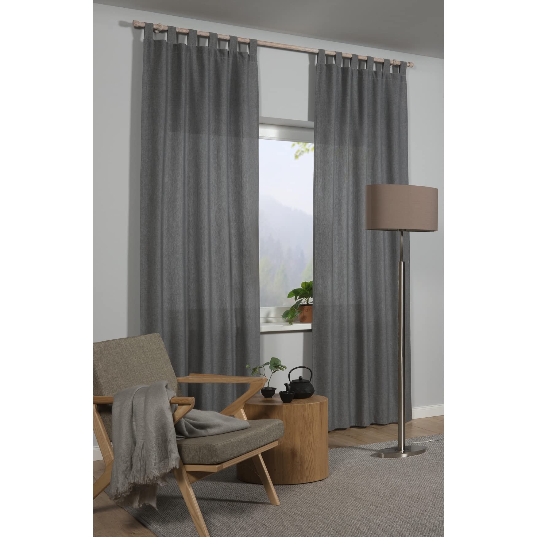 Gardinia Gardinenstangen Set Shorty 1-Lauf ⌀ 25 mm Castell-Eiche 160