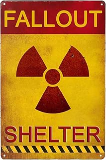 Vintage Metal Tin Sign Fallout Shelter Metal Signs, Garage Decor Man Cave Sign Home Rooms Wall Art Decoration Gifts for Man 8x12 Inch
