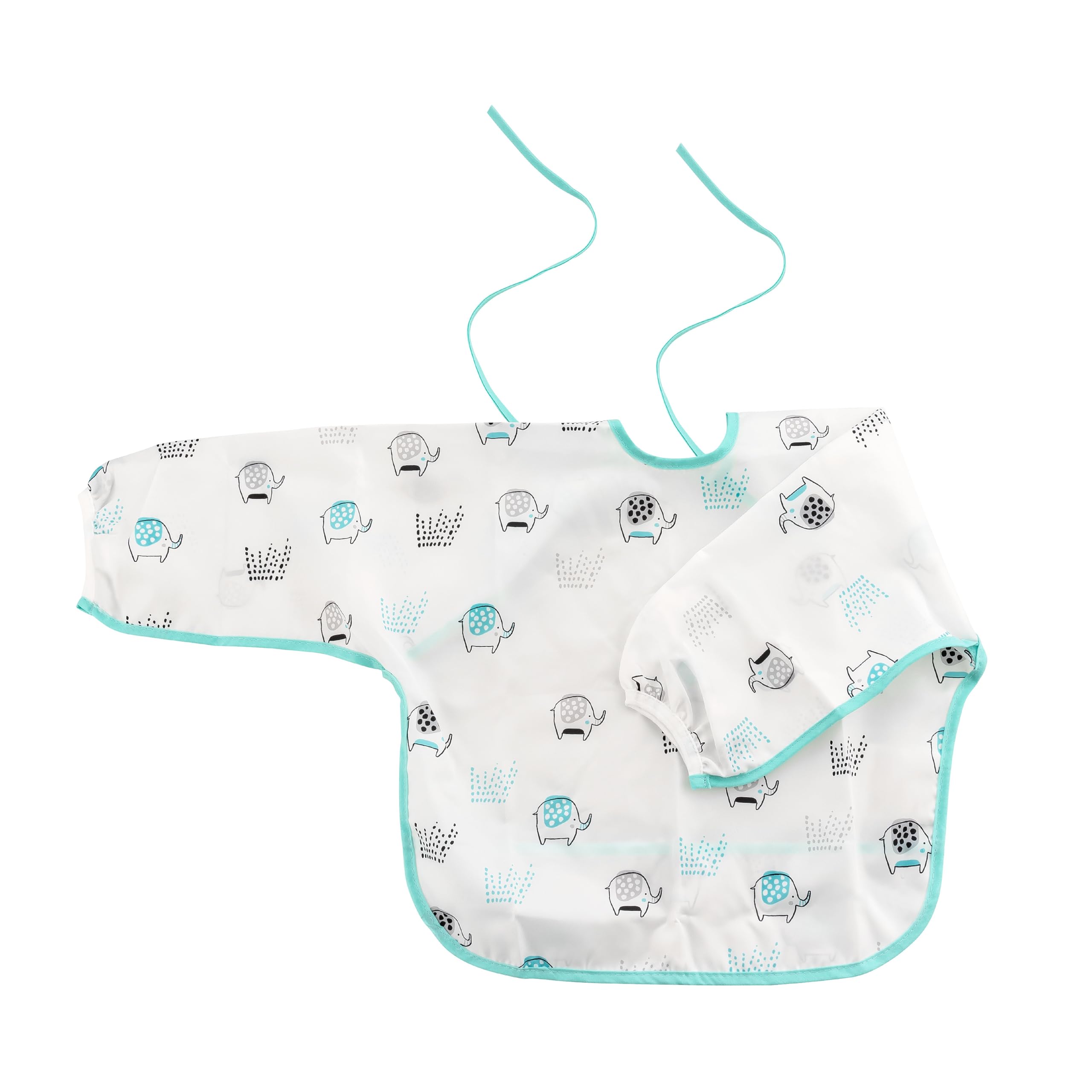 Long Sleeve Baby Bib with Catch Pocket, Coverall Weaning Bib for Newborns & Toddlers, Waterproof, Machine washable