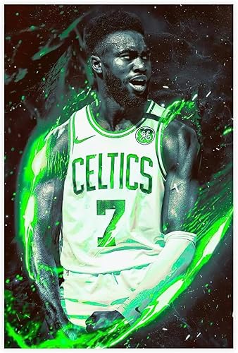 ZBOYZ Jaylen - Póster marrón para decoración de pared lienzo para dormitorio de niños papel tapiz de baloncesto póster firmado estilo sin marco 20 x
