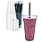 24 oz Clear Plastic Cups with Lids and STRAWS, Disposable Drinking Cups for Cold Drinks, Iced Coffee, Milkshakes, Smoothies, 25 Sets