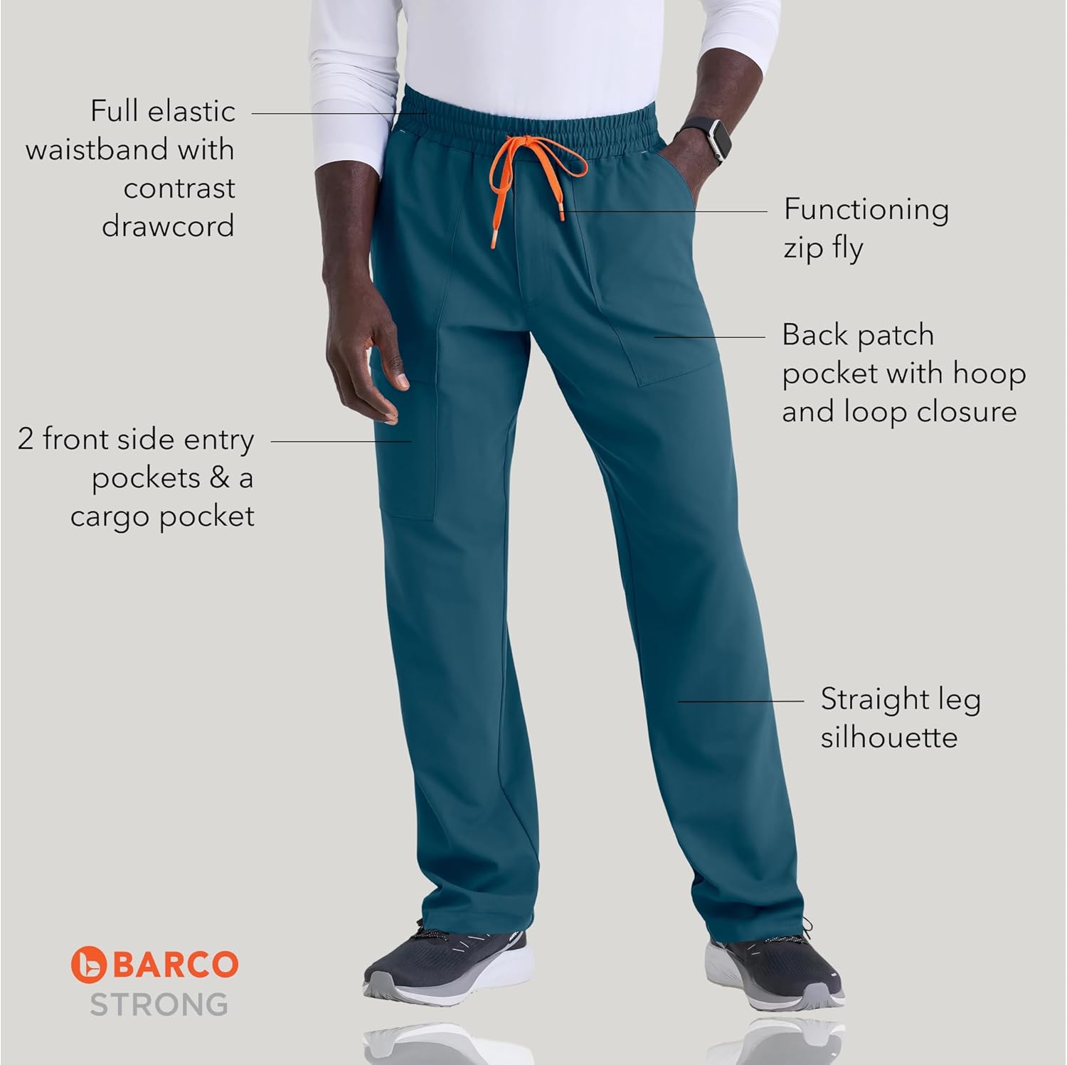 BARCO STRONG Terrence Scrub Top & Pant Set for Men – Up to 70°C Wash, Natural Stretch, Moisture Wicking, Quick-Shed - Image 5
