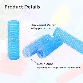 MOODKEY 18PCS Self Grip Small Hair Curlers Heatless Roller Hair Curlers Pro Salon Hairdressing Curler DIY Curly Hairstyle Hair Rollers Tools Rat Tail Comb for Women Medium Short Hair(Light Blue)