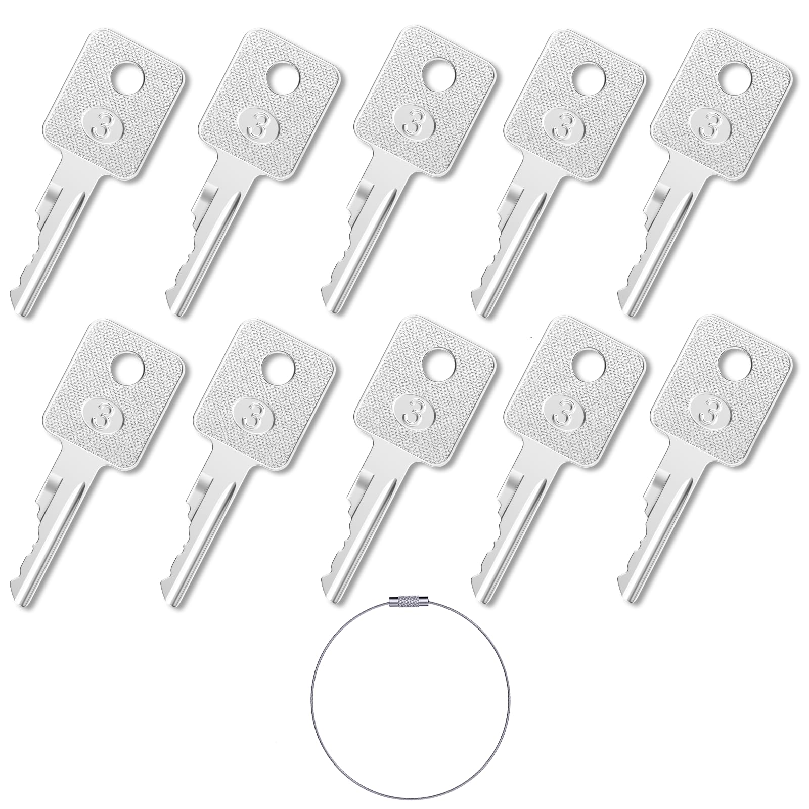 6693241 Ignition Key,10 Pack D250 Bobcat Keys Heavy Equipment Key Fits Bobcat Skid Steer Genie Loader