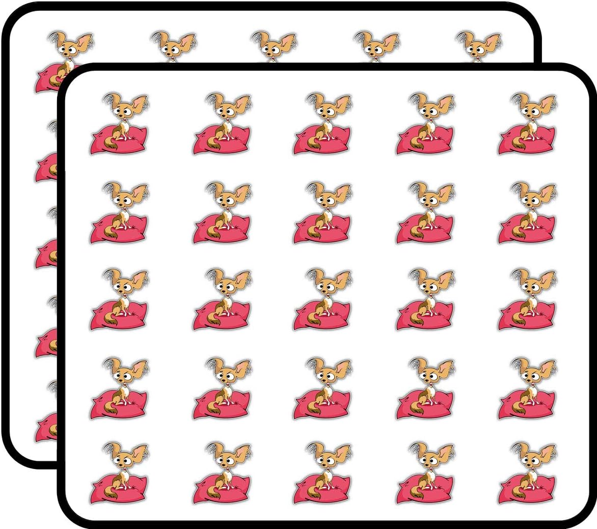 Funny Chihuahua Decorative Scrapbooking Sticker Waterproof Vinyl Stickers for Water Bottle, Laptop & Phone Case – 50 Pack